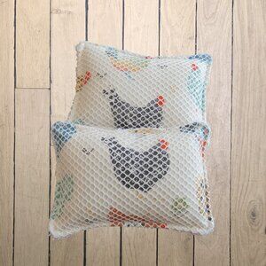 Reusable, Washable Sponge, Chicken Dish Scrubby, Set Of 2